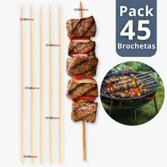 LINE - Pack 45 Piezas Brochetas Para Anticuchos Pinchos Bambú Palillos 35cm