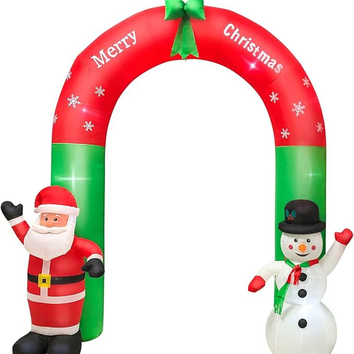 GENERICO - ARCO DE NAVIDAD INFLABLE VIEJITO PASCUERO Y MUÑECO DE NIEVE 240CM