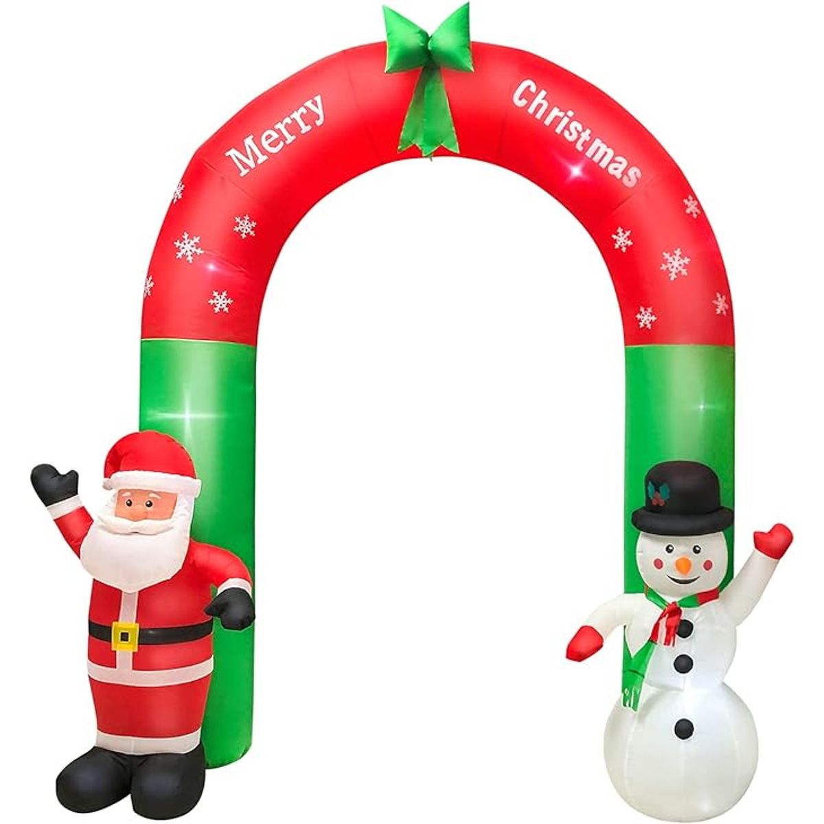 GENERICO - ARCO DE NAVIDAD INFLABLE VIEJITO PASCUERO Y MUÑECO DE NIEVE 240CM
