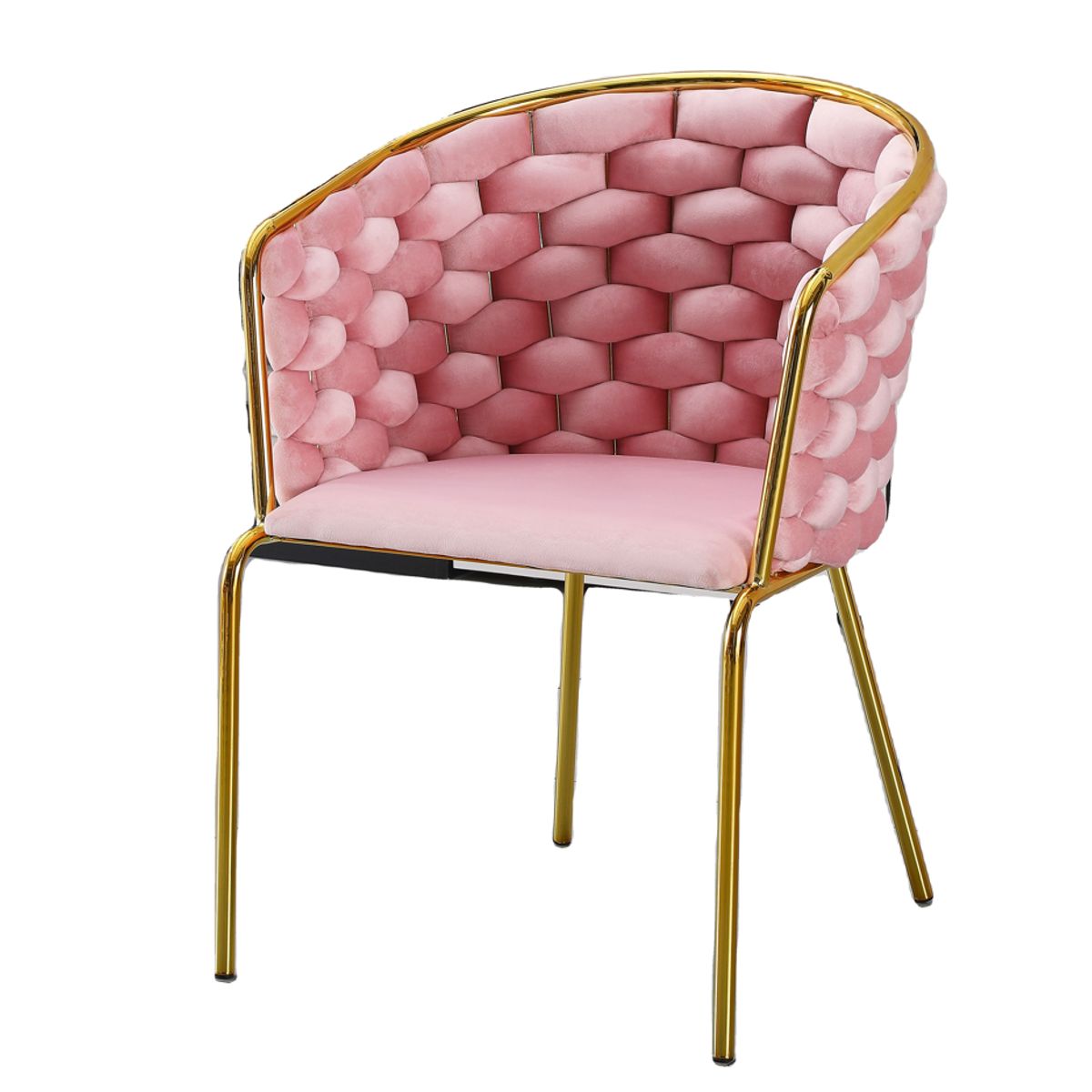 GENERICO - Poltrona de Terciopelo Rosa Acolchada Estilo Glam