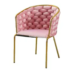 GENERICO - Poltrona de Terciopelo Rosa Acolchada Estilo Glam