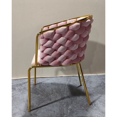 Imagen 2 del producto Poltrona de Terciopelo Rosa Acolchada Estilo Glam