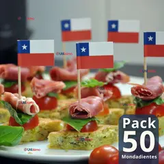 LINE - Pack 50 Mondadientes Pinchos Palillos Bandera De Chile