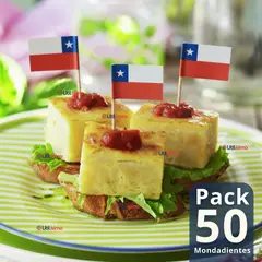 LINE - Pack 50 Mondadientes Pinchos Palillos Bandera De Chile
