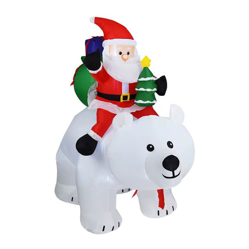 GENERICO - INFLABLE NAVIDEÑO VIEJITO PASCUERO Y OSO POLAR 210CM