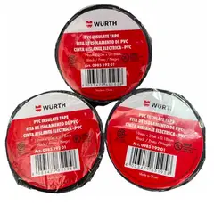WURTH - Pack x3 Huincha 20 MT Aisladora Profesional 19mm-018mm