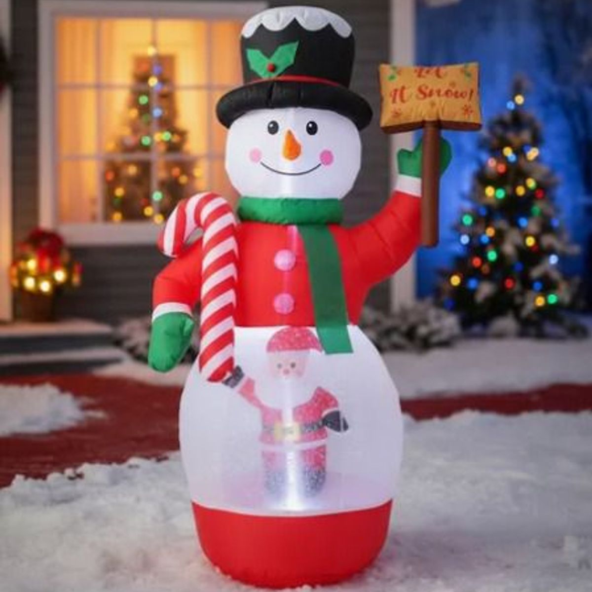 GENERICO - INFLABLE NAVIDEÑO MUÑECO CON ESFERA DE NIEVE 210CM