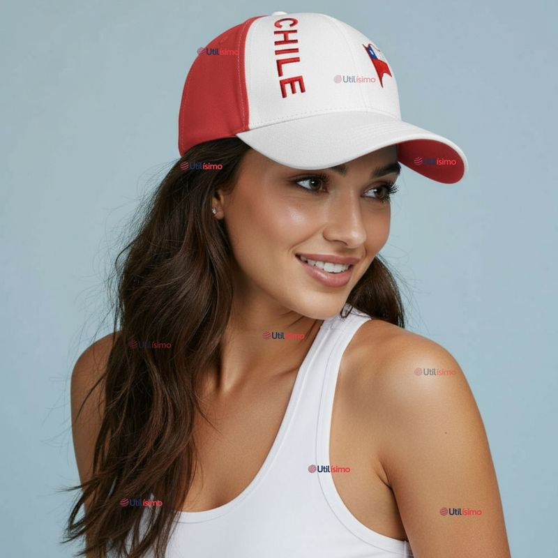 UTILISIMO - Gorro Jockey Talla Única Alta Calidad Poliéster Estampado Chileno