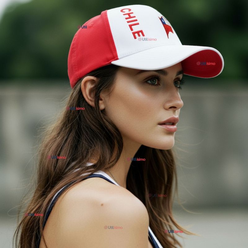 UTILISIMO - Gorro Jockey Talla Única Alta Calidad Poliéster Estampado Chileno