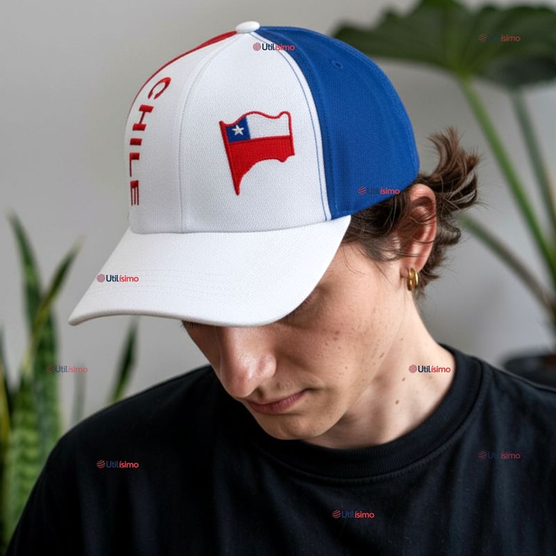 UTILISIMO - Gorro Jockey Talla Única Alta Calidad Poliéster Estampado Chileno