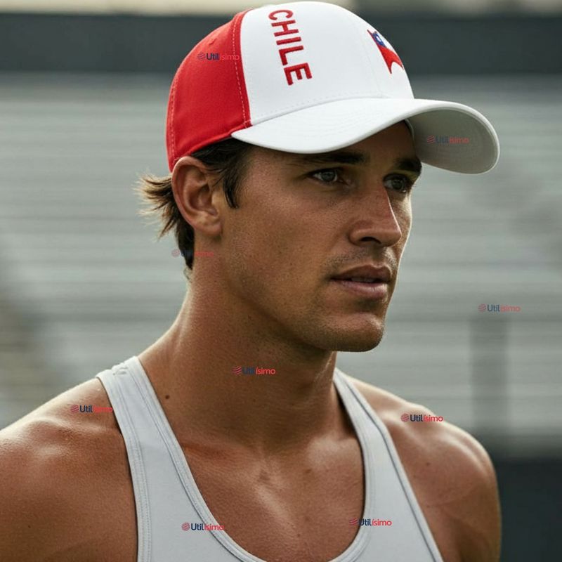 UTILISIMO - Gorro Jockey Talla Única Alta Calidad Poliéster Estampado Chileno