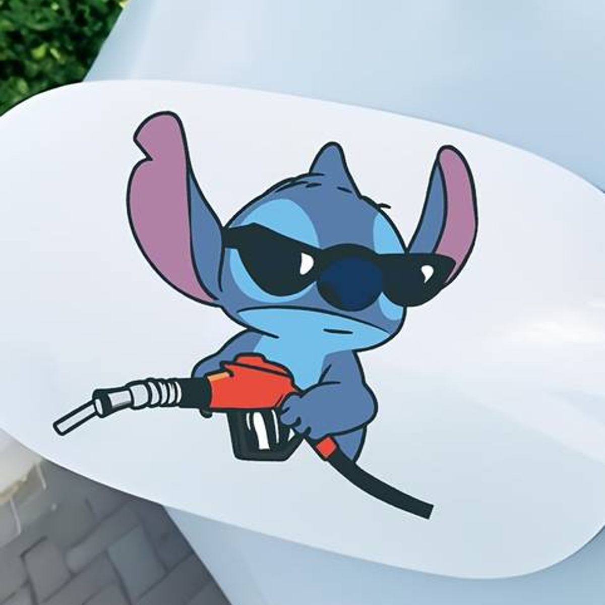 GENERICO - Stiker Para Auto en la tapa de la gasolina de stitch