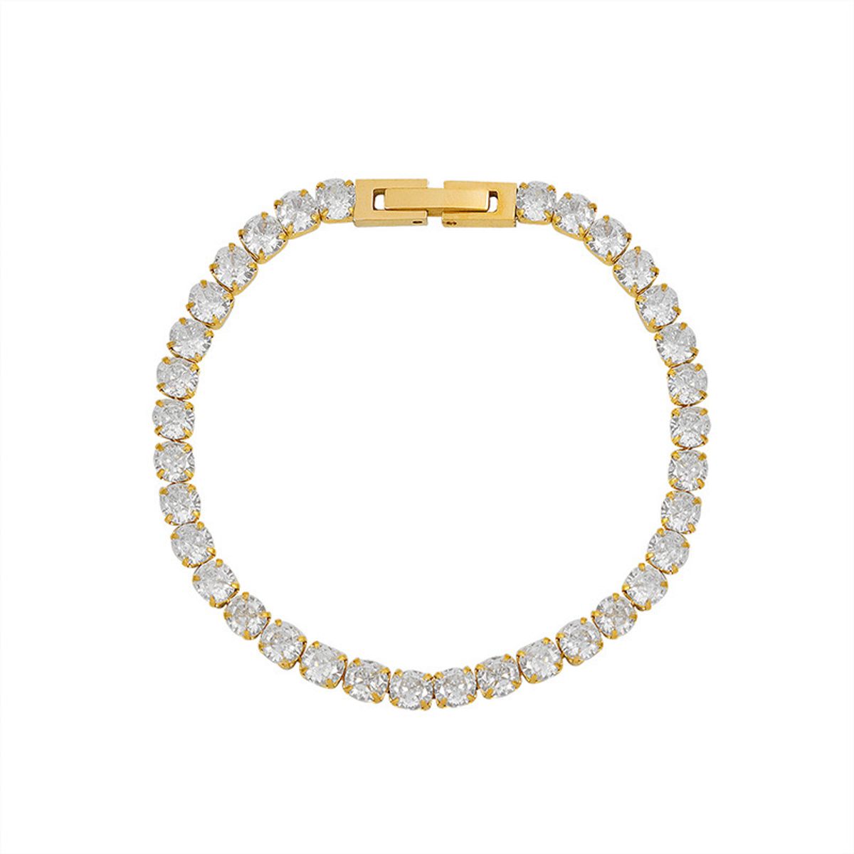 LUX JOYAS - Pulsera Baño Oro Amarillo 18k Tenis Circones