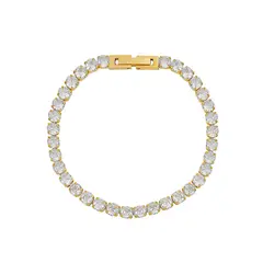 LUX JOYAS - Pulsera Baño Oro Amarillo 18k Tenis Circones