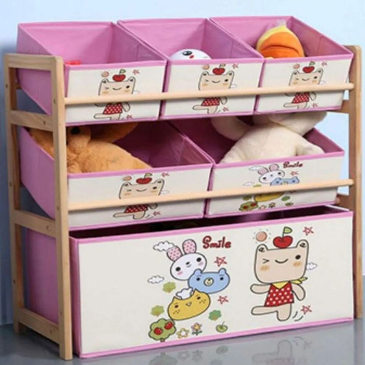 GENERICO - Estante Infantil Organizador De Juguetes Repisa 60x64x28 Cm Color Rosa