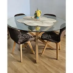 CORI CORI - Comedor Warwick 100cm + 4 Sillas Mariposa Velvet