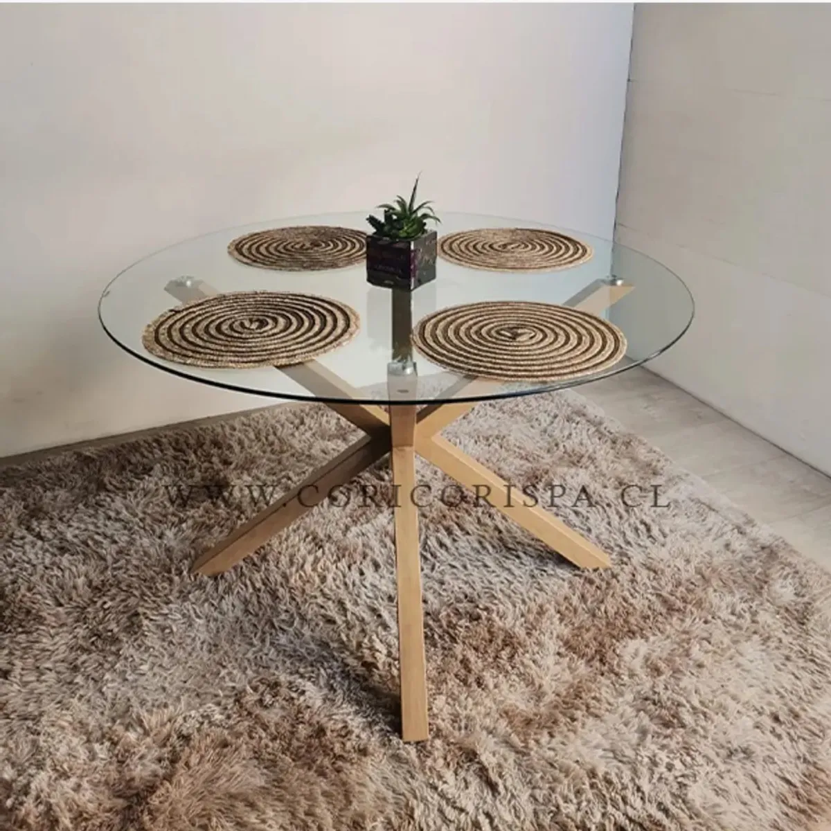 CORI CORI - Comedor Warwick 100cm + 4 Sillas Mariposa Velvet