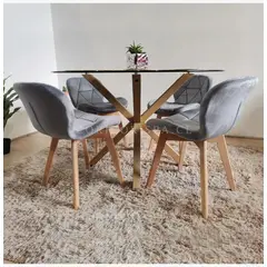 CORI CORI - Comedor Warwick 100cm + 4 Sillas Mariposa Velvet