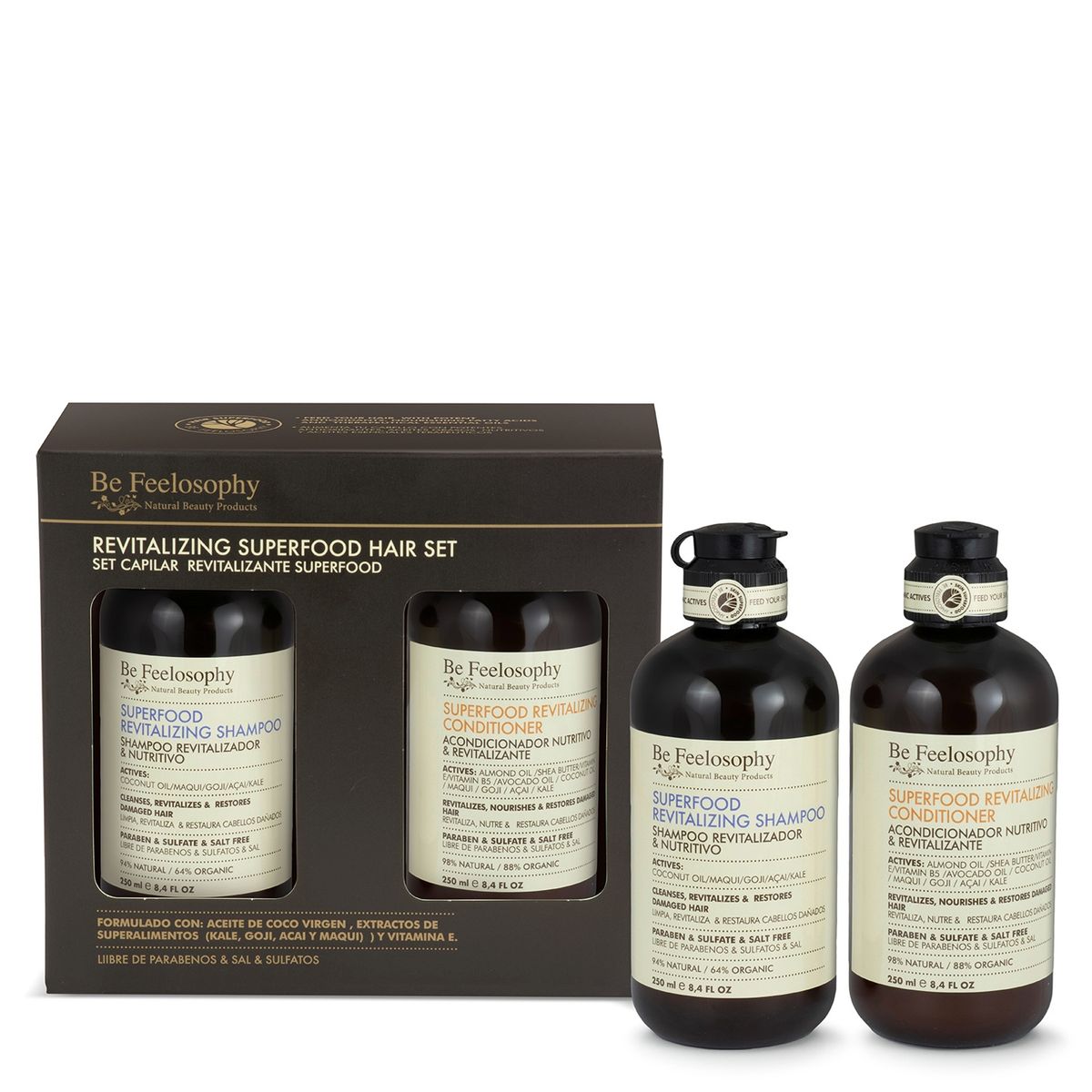 BE FEELOSOPHY - Set De Shampoo Acondicionador Revitalizante 250 Ml Be Feelosophy