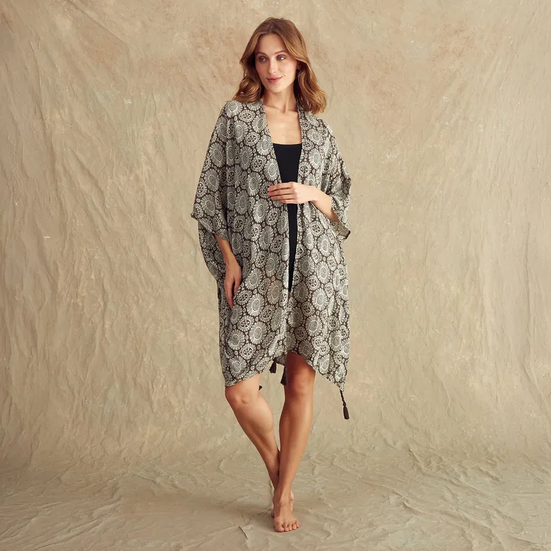LOUNGE - Kimono Mujer Paradiso Flores