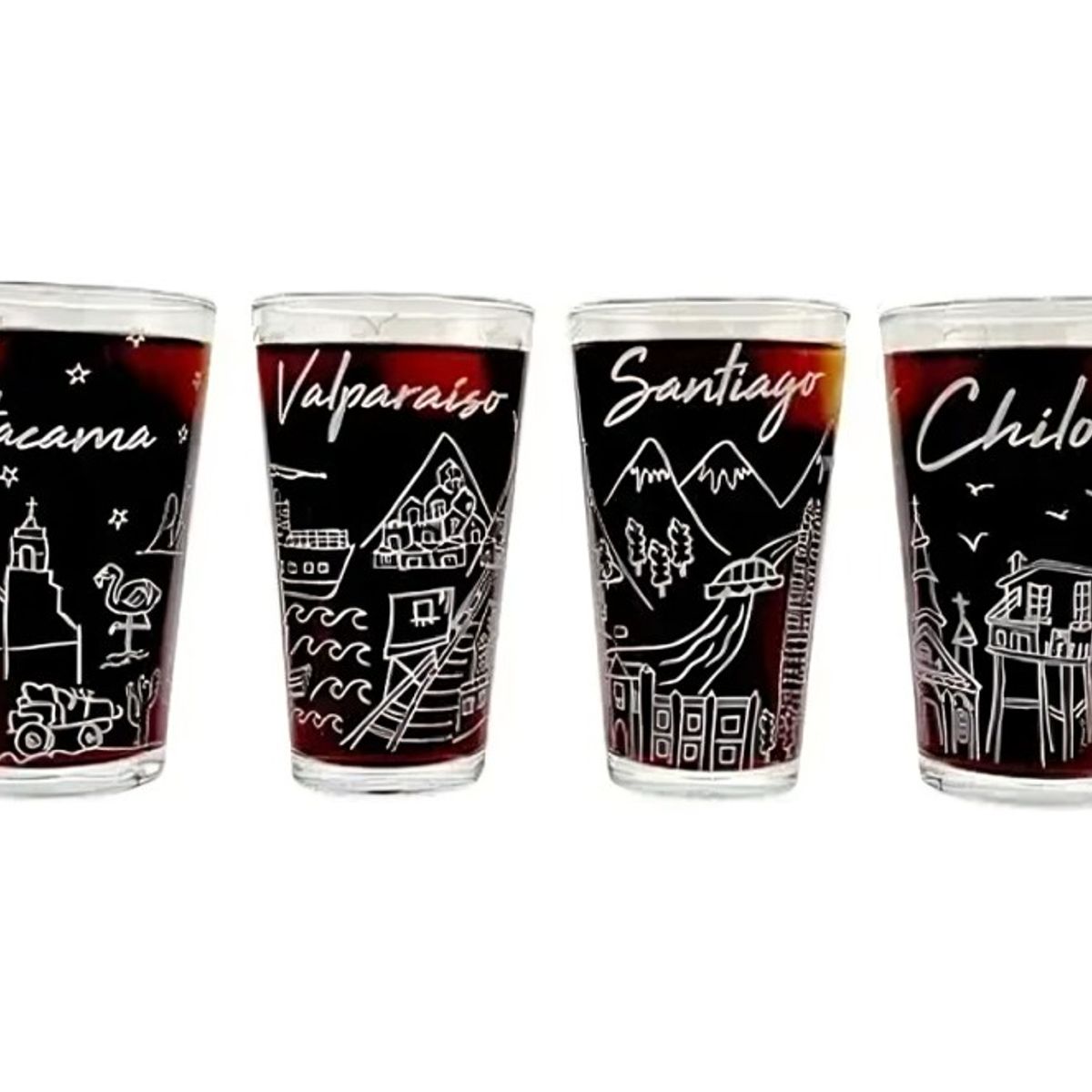 GLASSO - SET 4 VASOS CHILE COLLECTION GLASSO