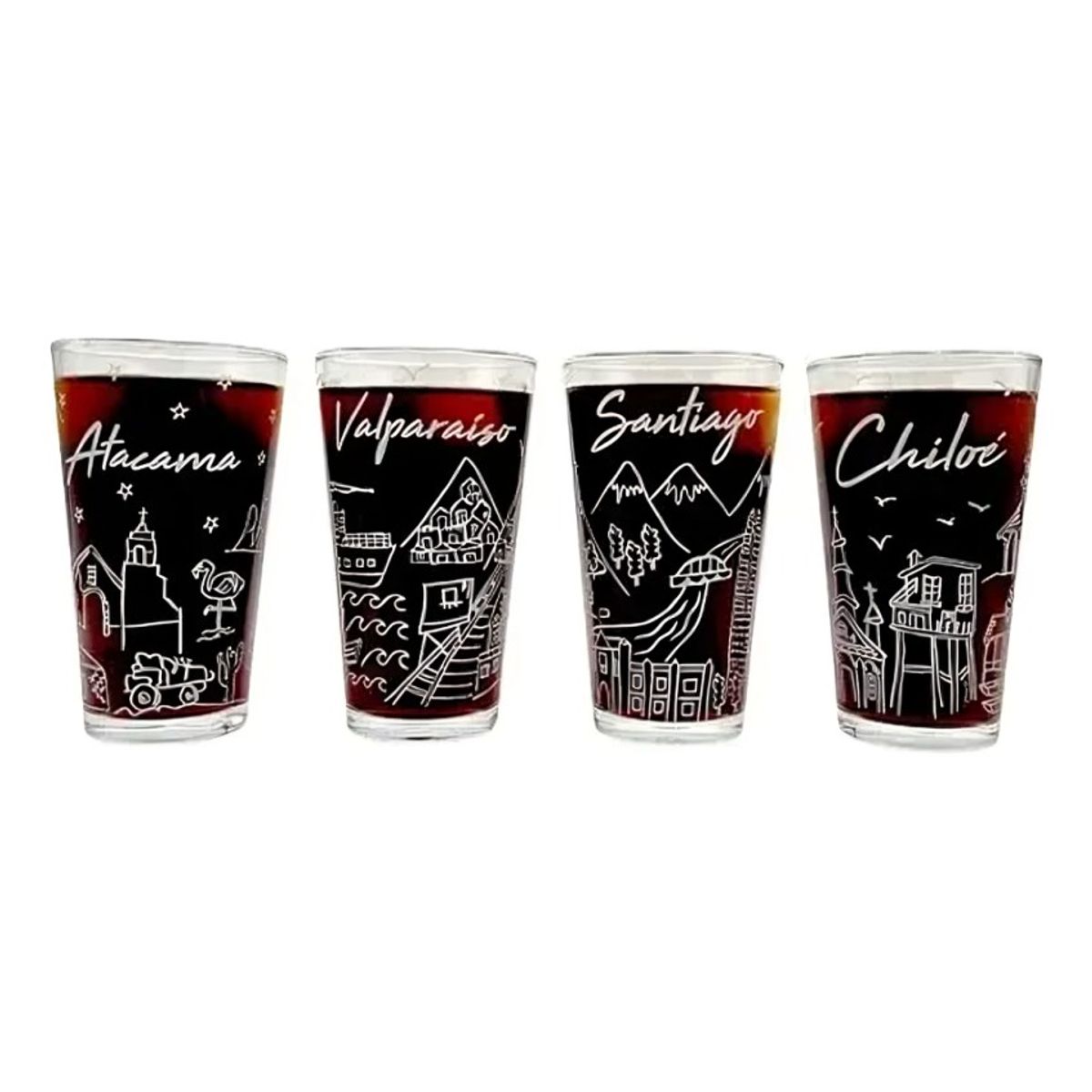 GLASSO - SET 4 VASOS CHILE COLLECTION GLASSO