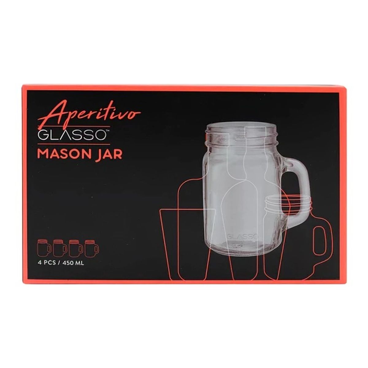 GLASSO - SET 4 VASOS MOJITO MASON GLASSO