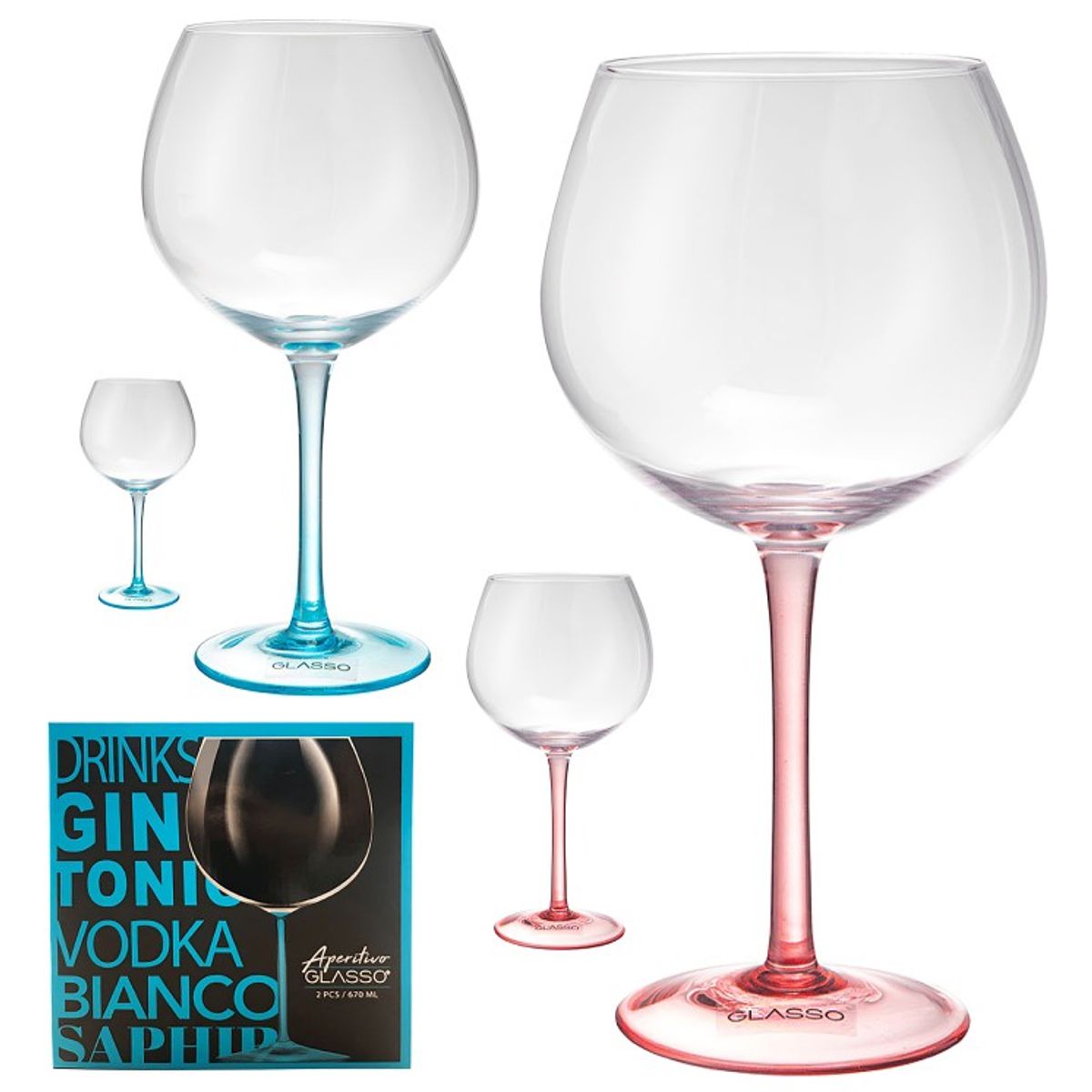 GLASSO - SET 2 COPAS APERITIVO GLASSO AZUL