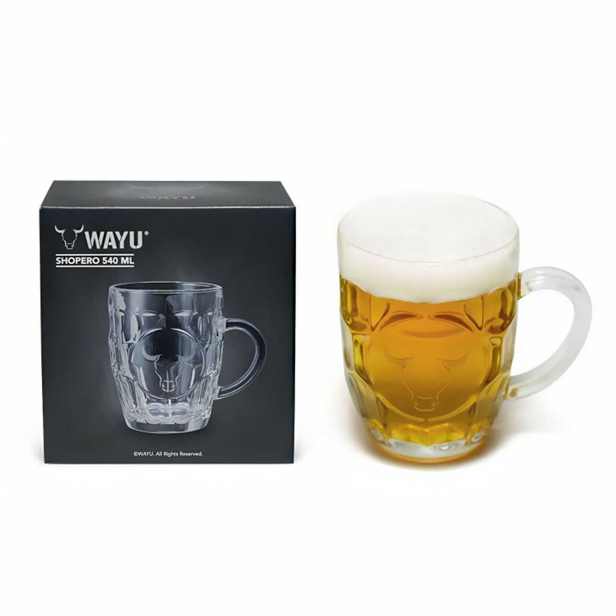 WAYU - Chopero Vidrio Wayu 580ml Shopero Beer Mug Cervecero Bar Bbq