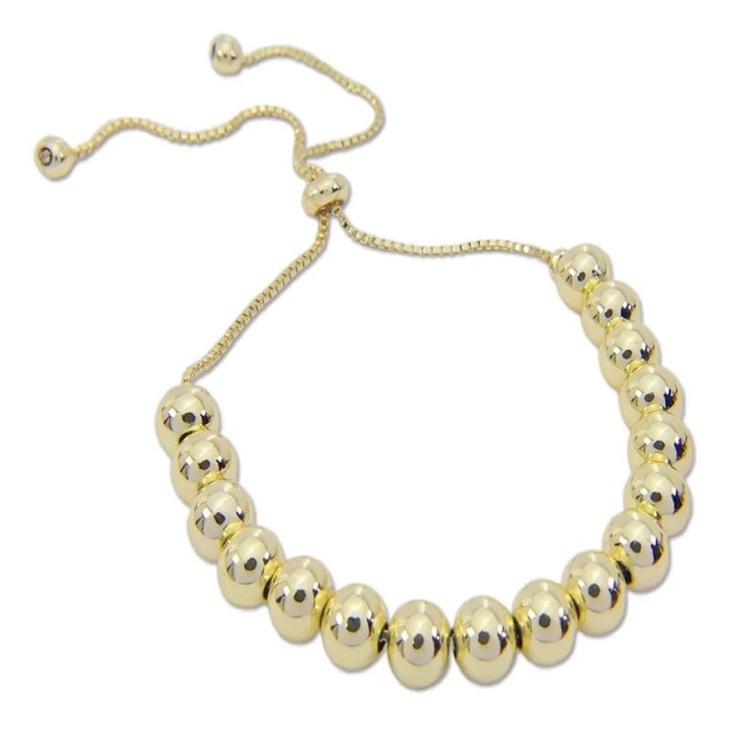 GENERICO - Pulsera De Perlas Doradas 5mm