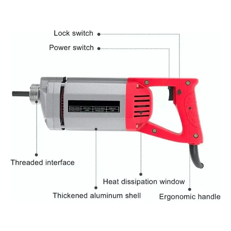 GENERICO - Vibrador De Hormigón Profesional 1300w Con Sonda 15m