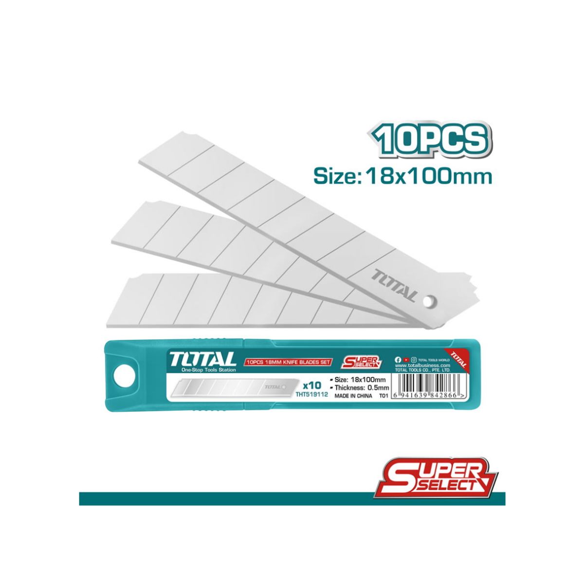 TOTAL - Repuesto Cartonero 18mm THT519112 Pack de 10 hojas de corte
