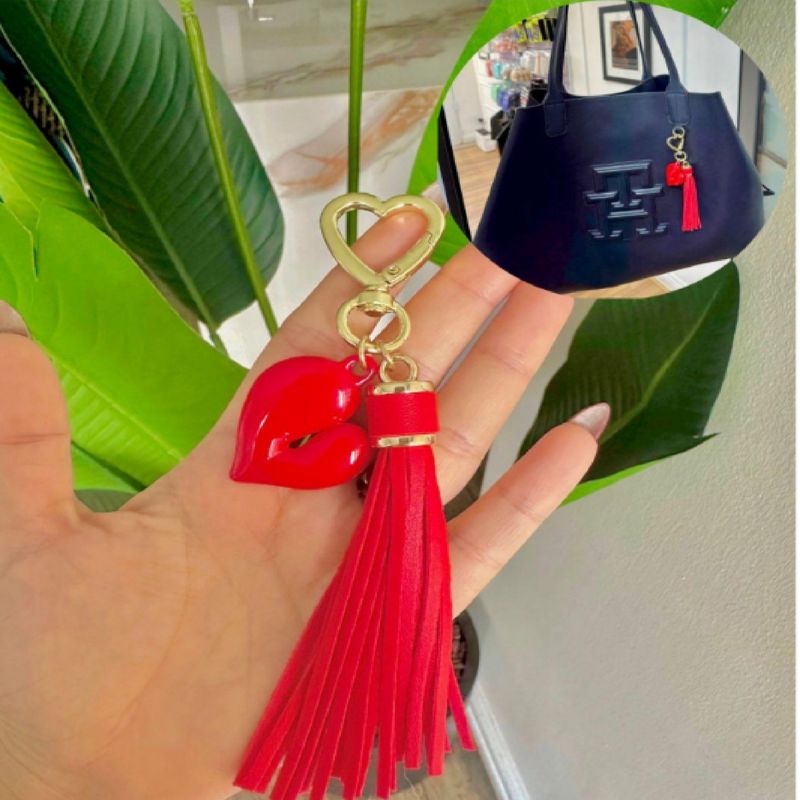 GENERICO - LLavero de corazon rojo para mujer colgante de cartera