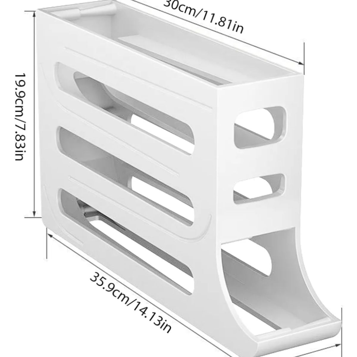 MOMO - Huevera - Dispensador Organizador De 4 Niveles Blanco Blanco