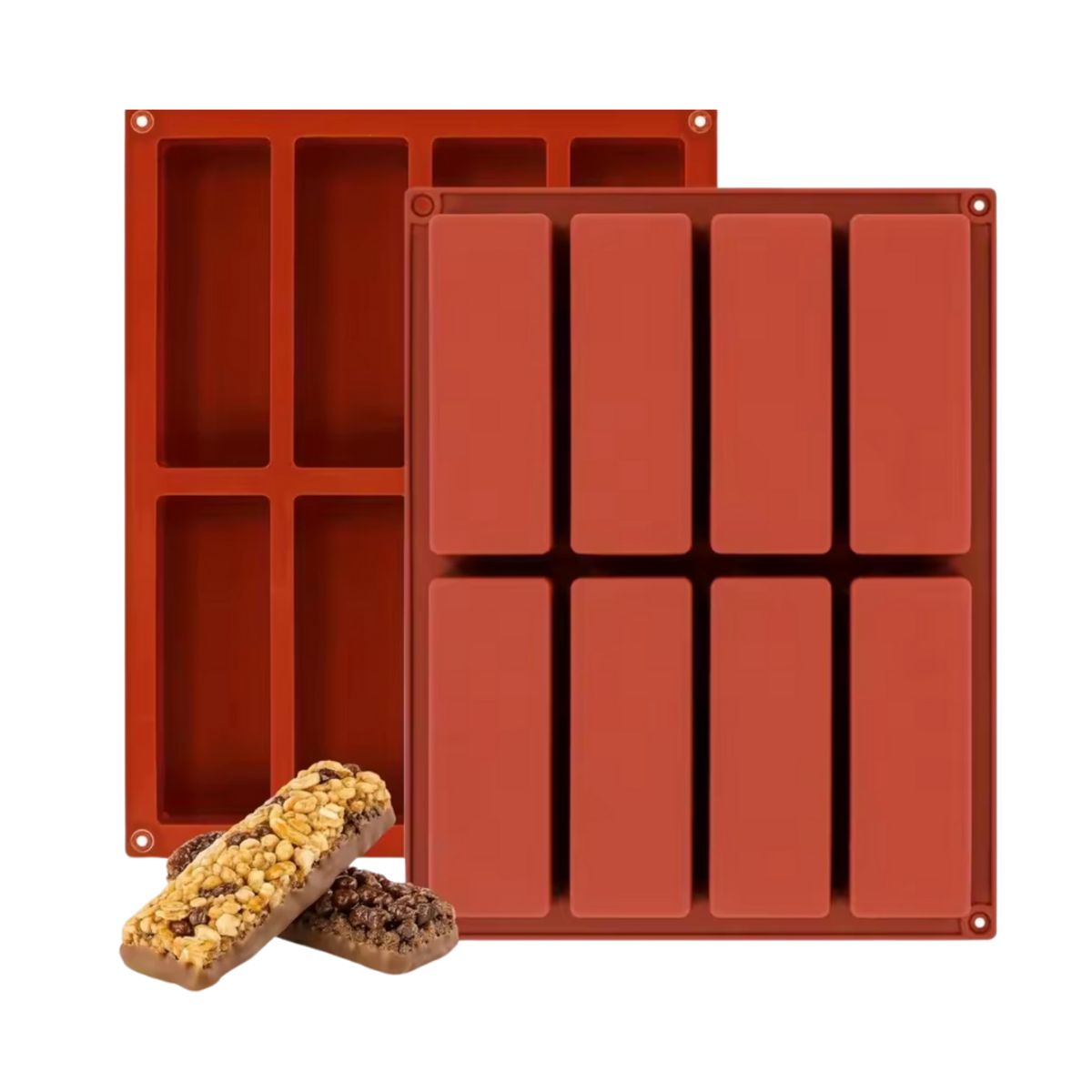 GENERICO - Molde de Silicona 8 Barras Chocolate