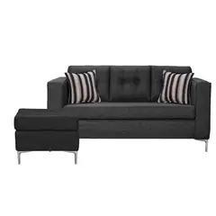 COLBOX - Sofá Astra 3C + 1 Pouf-Met Tela