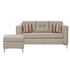 COLBOX - Sofá Astra 3C + 1 Pouf-Met Tela