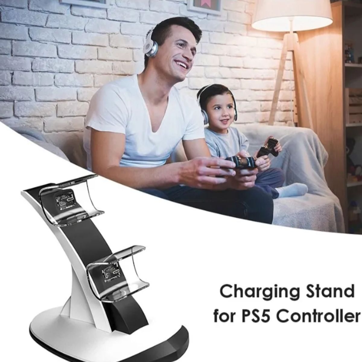 GENERICO - Base Cargador Ps5 Para Dualsense Slot De 2 Controles Dock