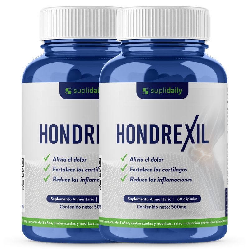SUPLIDAILY - Hondrexil Suplemento Articulaciones 120 Caps Alivio Pack X2