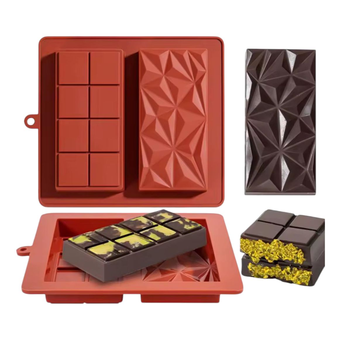 GENERICO - Moldes para barras de chocolate de silicona Dubai