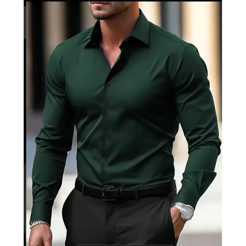 XPRESS RECHARGE - camisa lisa  de vestir  para hombre