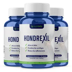 SUPLIDAILY - Hondrexil Suplemento Articulaciones 180 Caps Alivio Pack X3