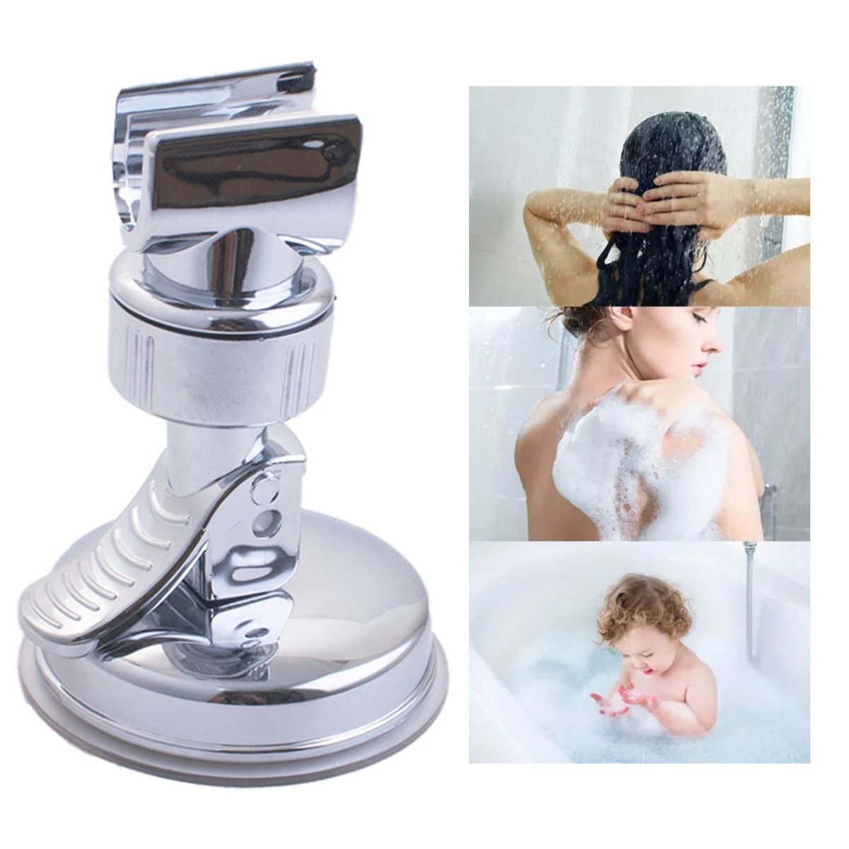 ATURE - Soporte De Ducha De Lluvia Con Ventosa Sin Orificio Baño