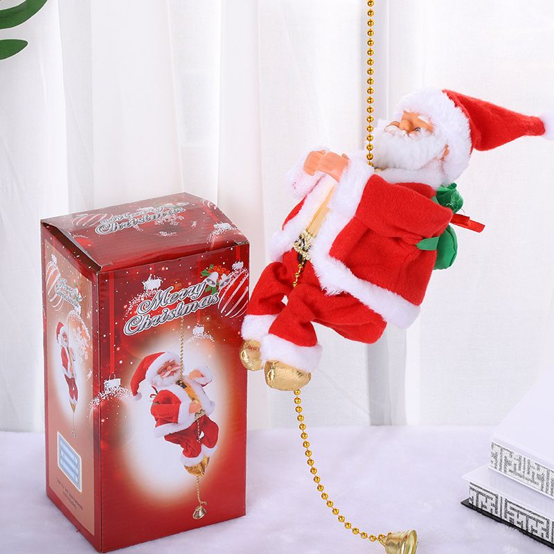 DANWEILE - Bonita decoración navideña de Papá Noel trepando cuerdas