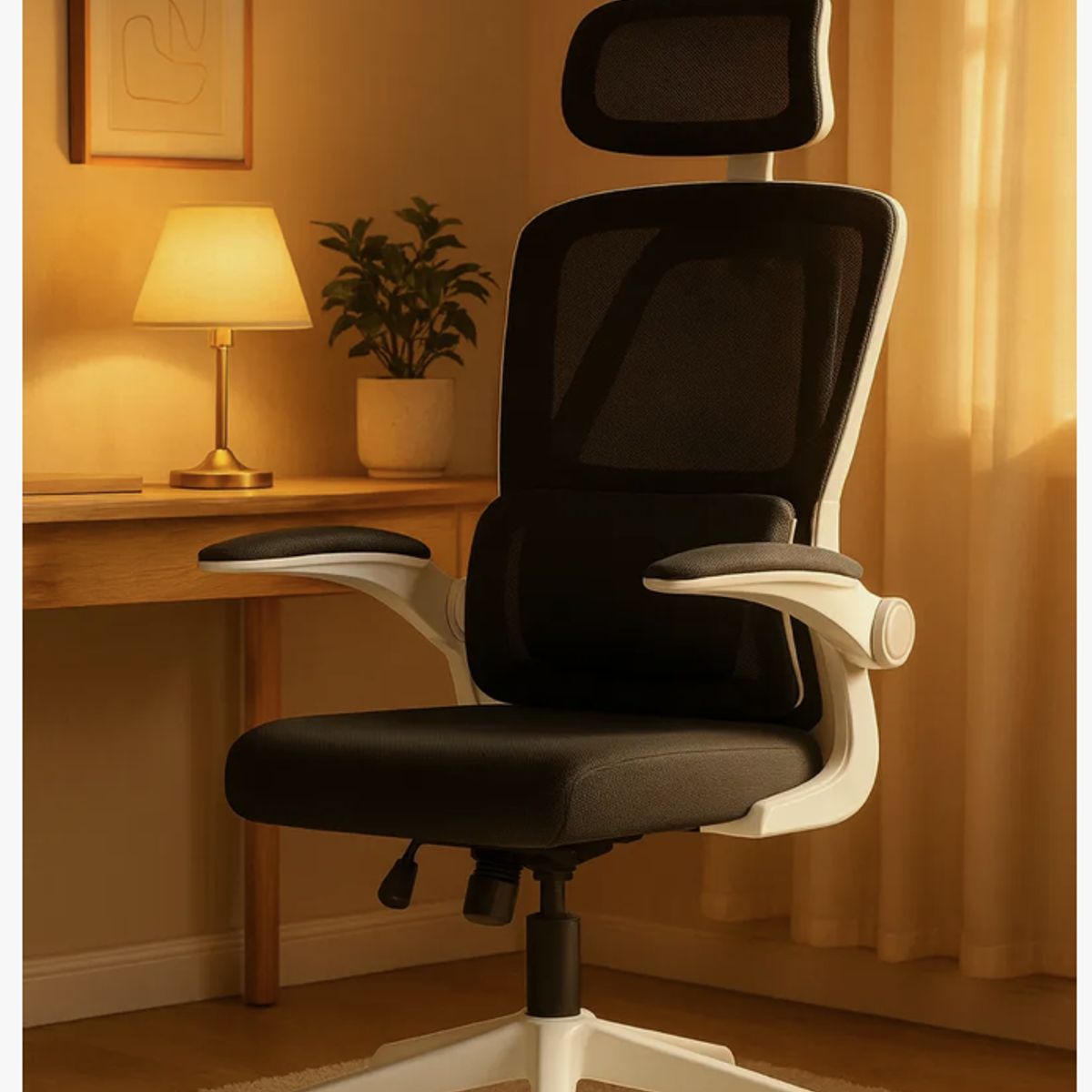 HOMER DESIGN - Silla Ergonómica Oficina Soporte Lumbar Ajustable Giratorio