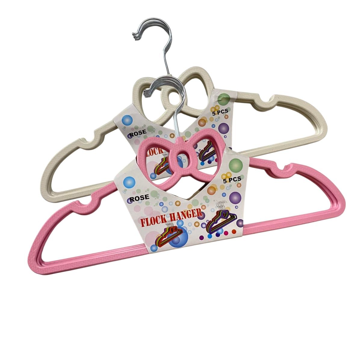 GENERICO - Set 5 Colgadores Infantiles Antideslizantes Diseño Lazo Gms