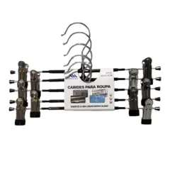 GENERICO - Set de 5 Ganchos con Pinzas Metálicas para Ropa Gms