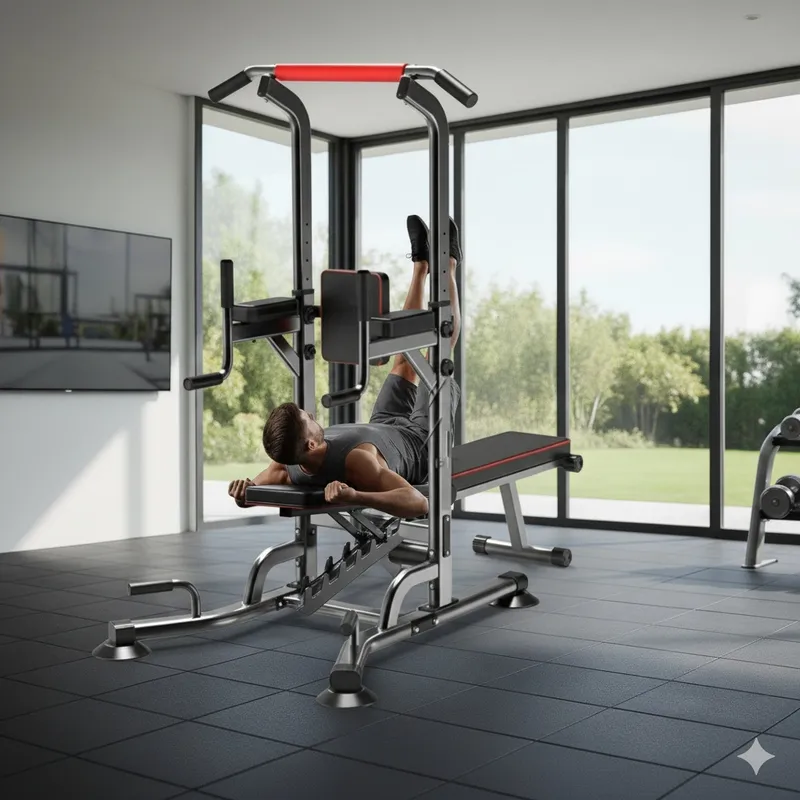 SPACE HOME - Equipo fitness multifuncional 4 en 1 con banco