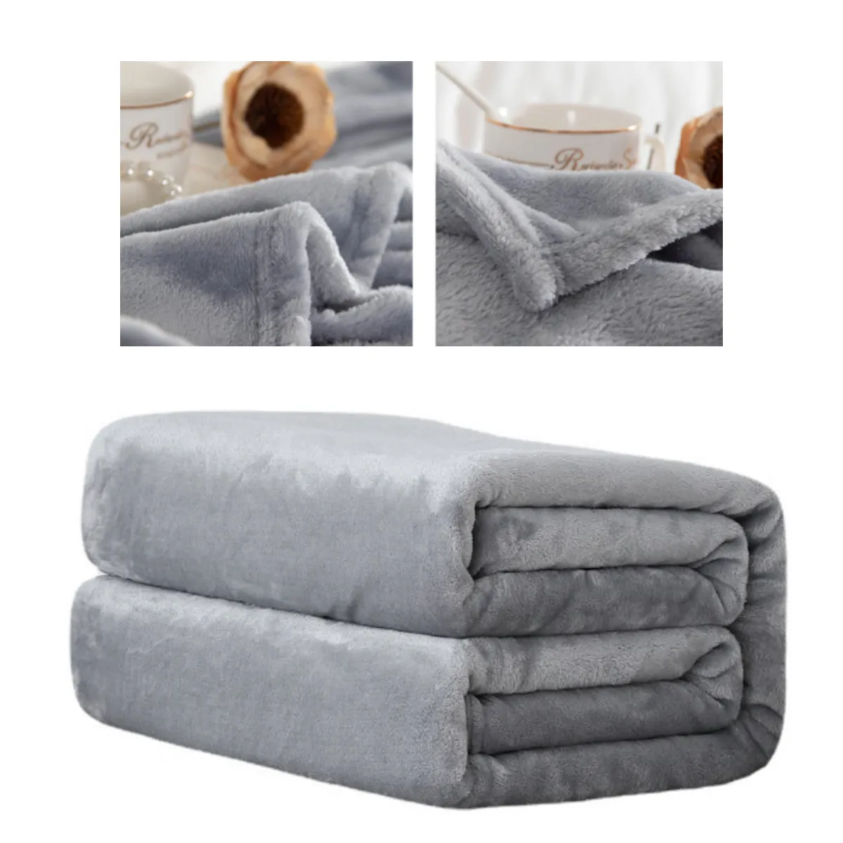 ATURE - Frazada Polar Termica 2 Plazas Homely Manta 200 X 230 Cm 1015G Gris