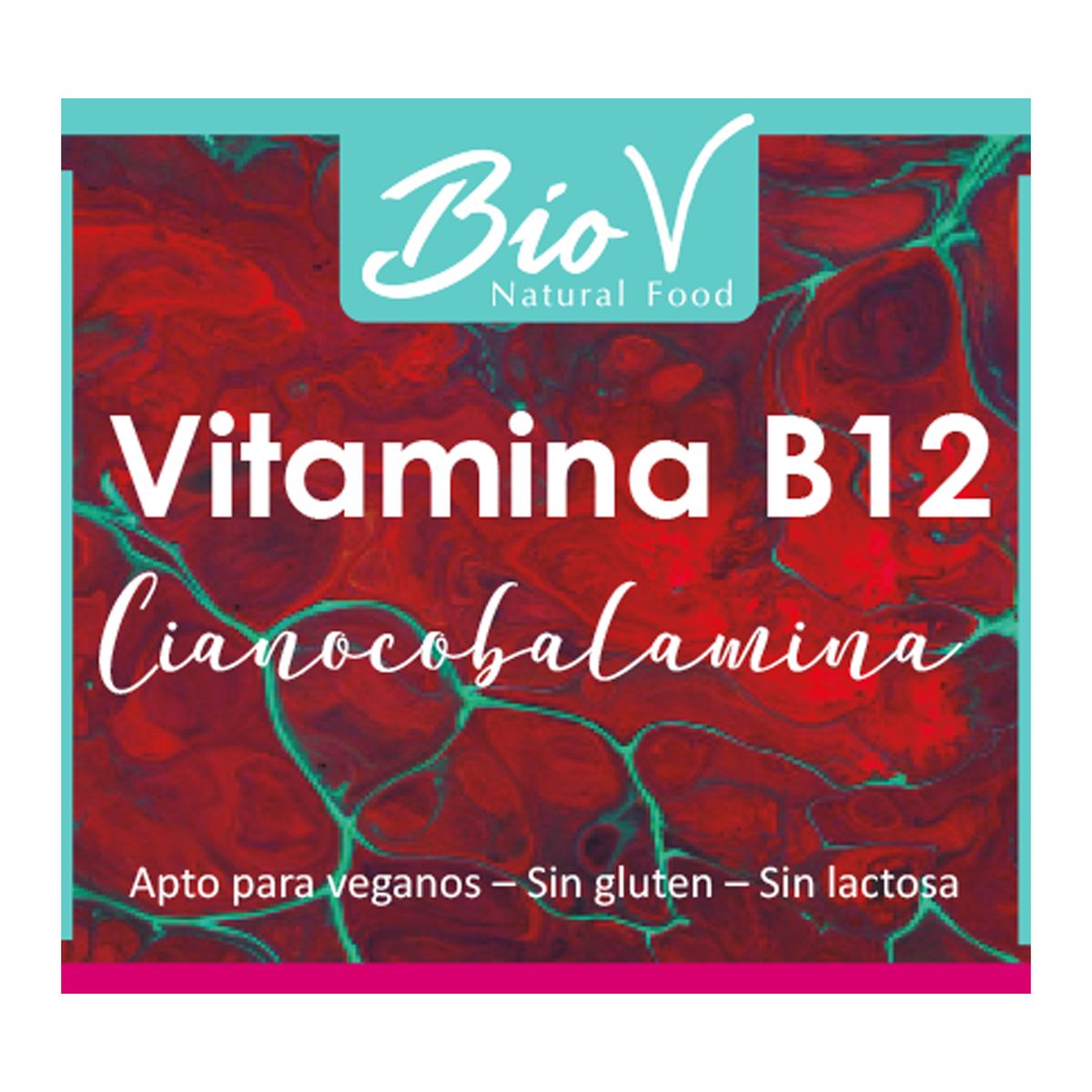 BIOV - Vitamina B12 Cianocobalamina Pura en Polvo 50g Alta Potencia Bio V